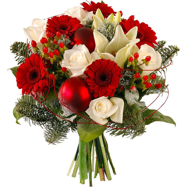 Μπουκέτο με κόκκινα και λευκά άνθη